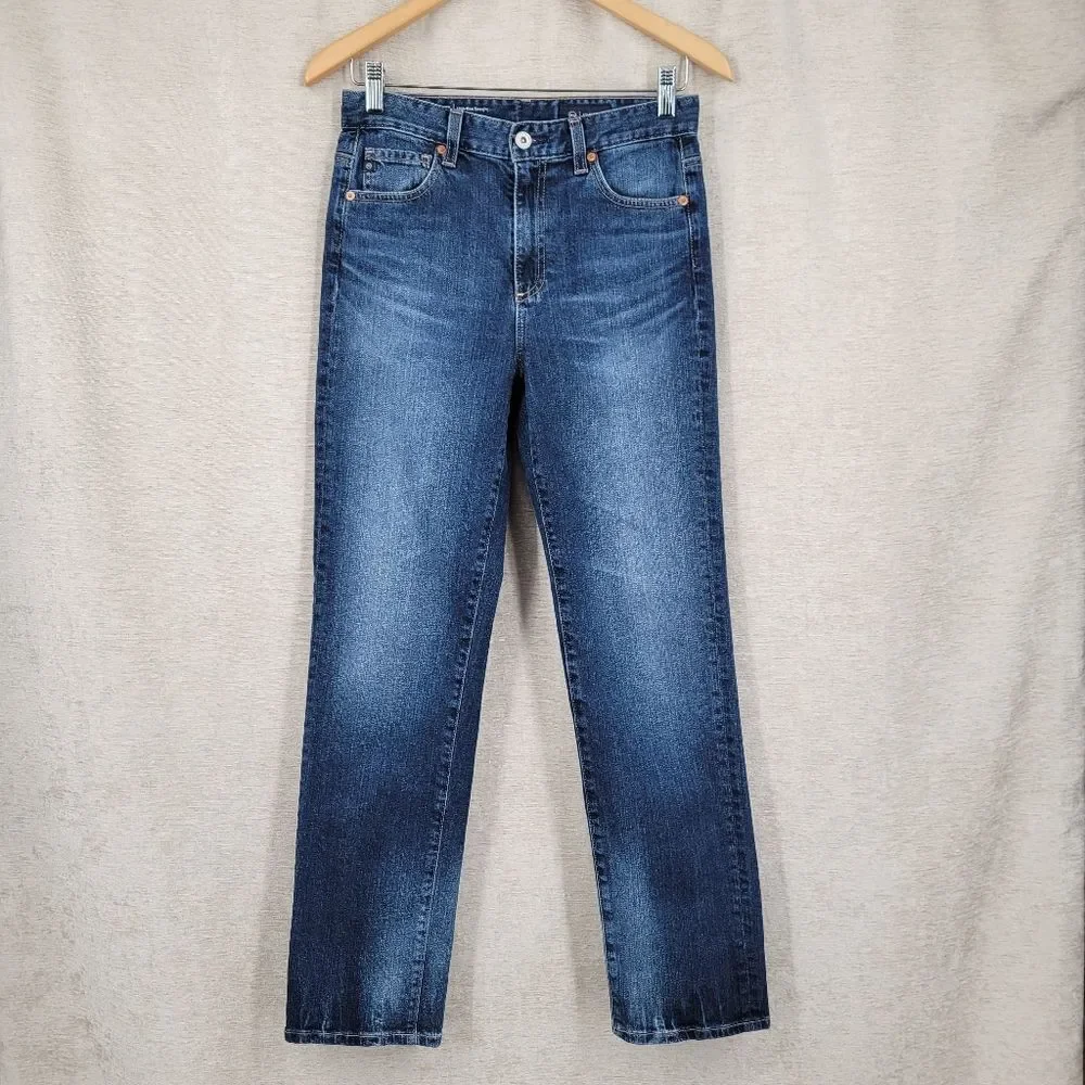 Ag Adriano Goldschmied Saige High Rise Straight Dark Wash Denim Blue Jeans